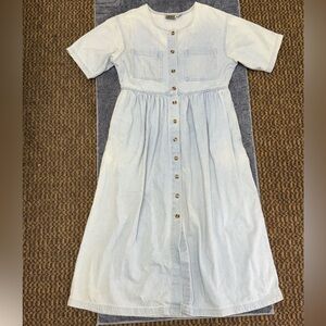 Vintage Forenza Light Wash Denim Button-Front Dress | Women’s Sz 12 90s VTG Y2K